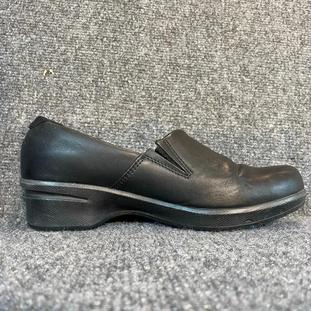 KEEN MORA Service Slip On Clog 1013777 Black Leather Womens 9 Rocker Bottom